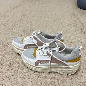 Madden Girl Women's Sneakers - White, Gray, Yellow, Tan